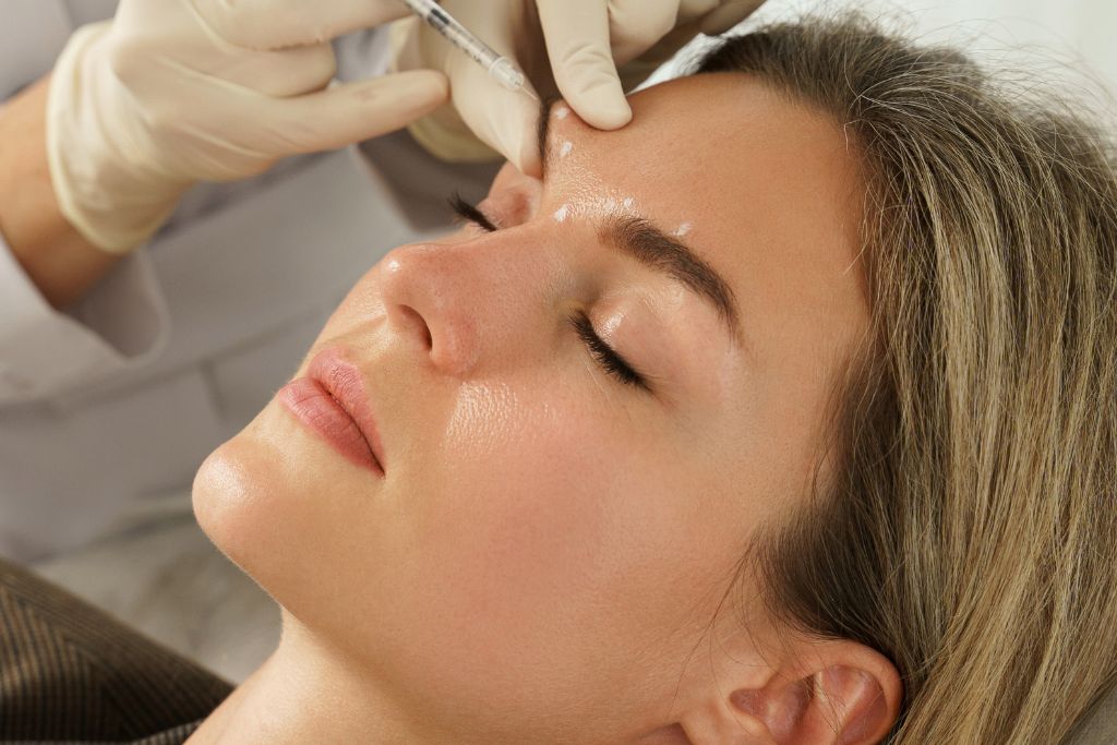 Woman receiving Botox injections